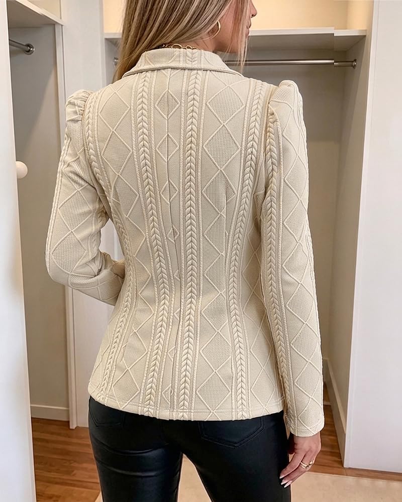 CHICME Women's Argyle Knit Blazer