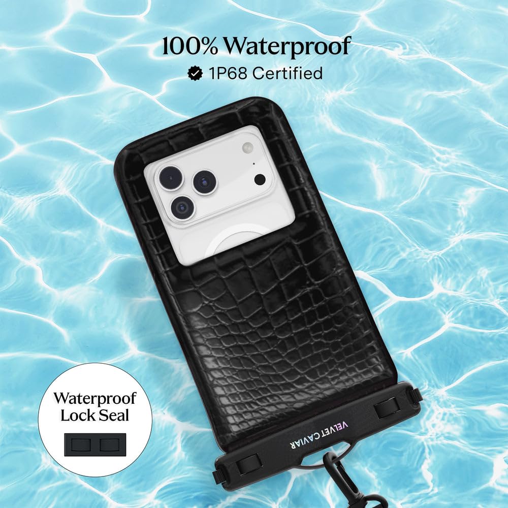 VELVET CAVIAR Waterproof Phone Pouch with Lanyard