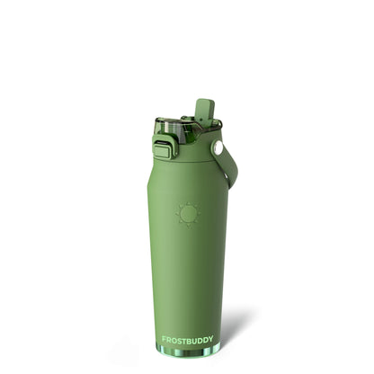 Frost Buddy 24oz Insulated Water Bottle - Straw & Chug Lid - Leak-Proof | Sip-or-chug dual lid | Ice-cold for 24+ hours | Cup-holder friendly
