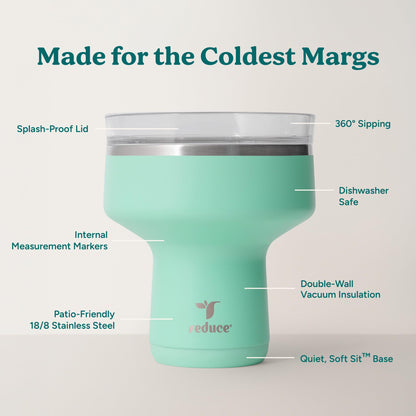 REDUCE Saltini 16oz Margarita Tumbler - Insulated Cocktail Glass - 4 Pack