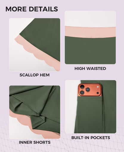 Fisoew Womens Tennis Skirts with Shorts