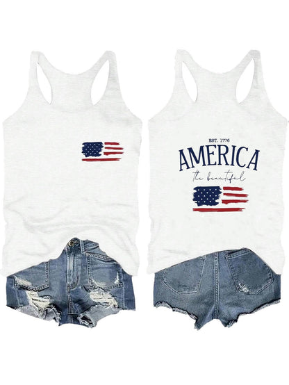 Women's 4th of July Outfits USA Shirt Memorial Day Red White and Blue Patriotic Shirts American Flag Graphic Tops