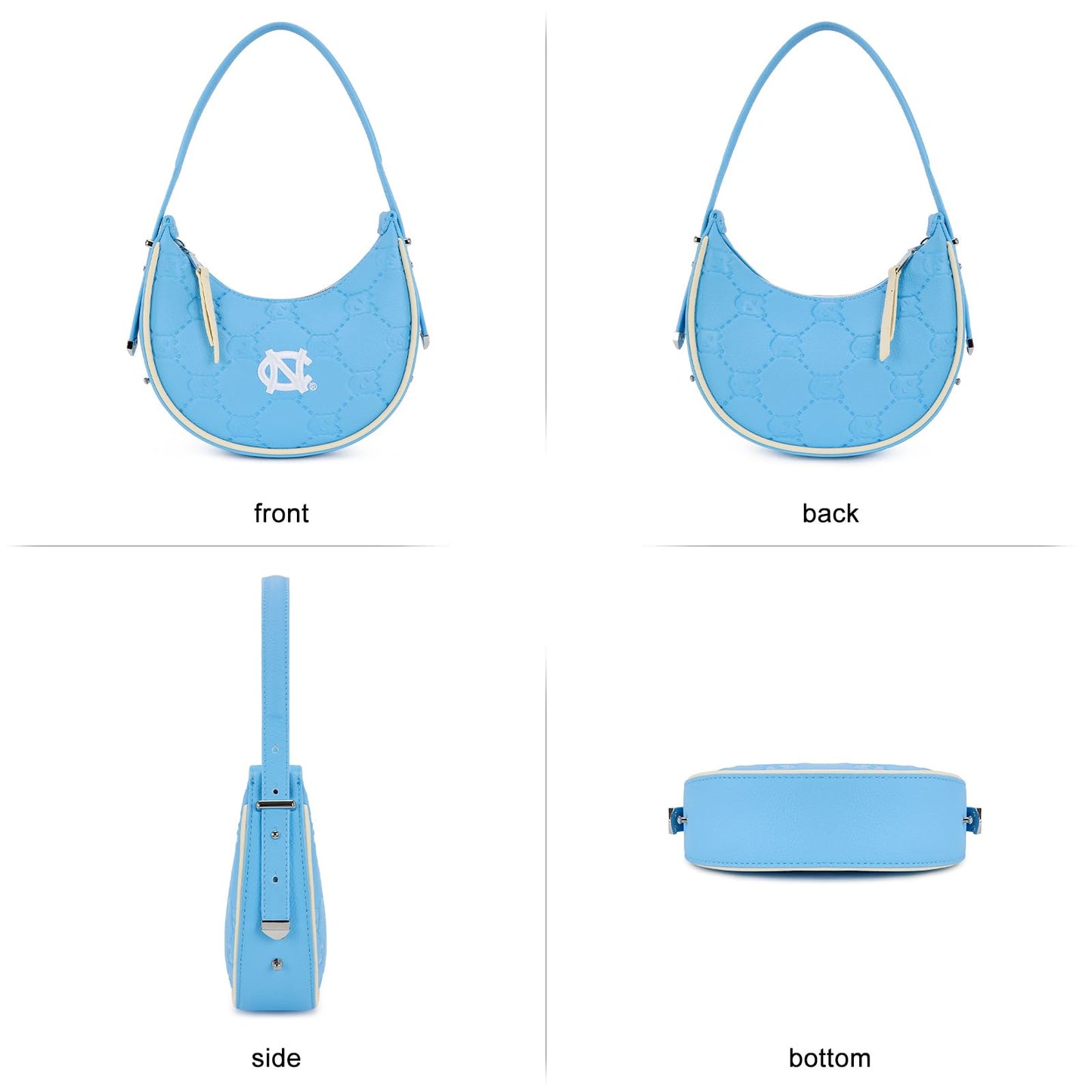 NCAA Crescent Shoulder Bag for Women, Half Moon Clutch Purses for Birthday/Graduation Gifts