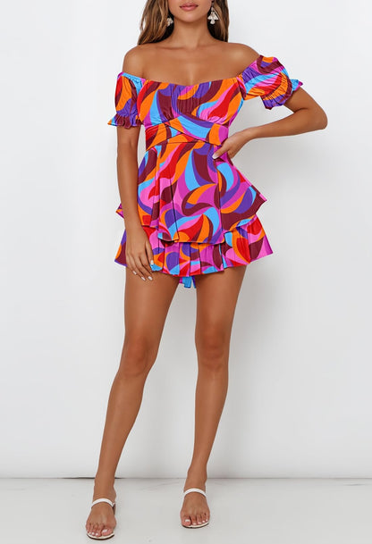 Fixmatti Women's Color Block Romper