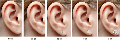 Houston Diamond District 0.25 to 4 Carat Round Diamond Stud Earrings 3 Prong Martini Screw Back (K-L Color I1-I2 Clarity)