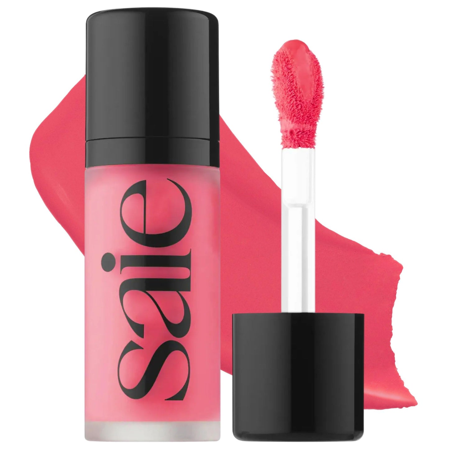 Saie Dew Liquid Blush for Cheeks - Hydrating Cream Blush Stick with a Blendable + Buildable Formula - Skincare Infused Dewy Cheek Tint for a Natural Flush - Glowy Makeup Essential - Baby (.40 oz)