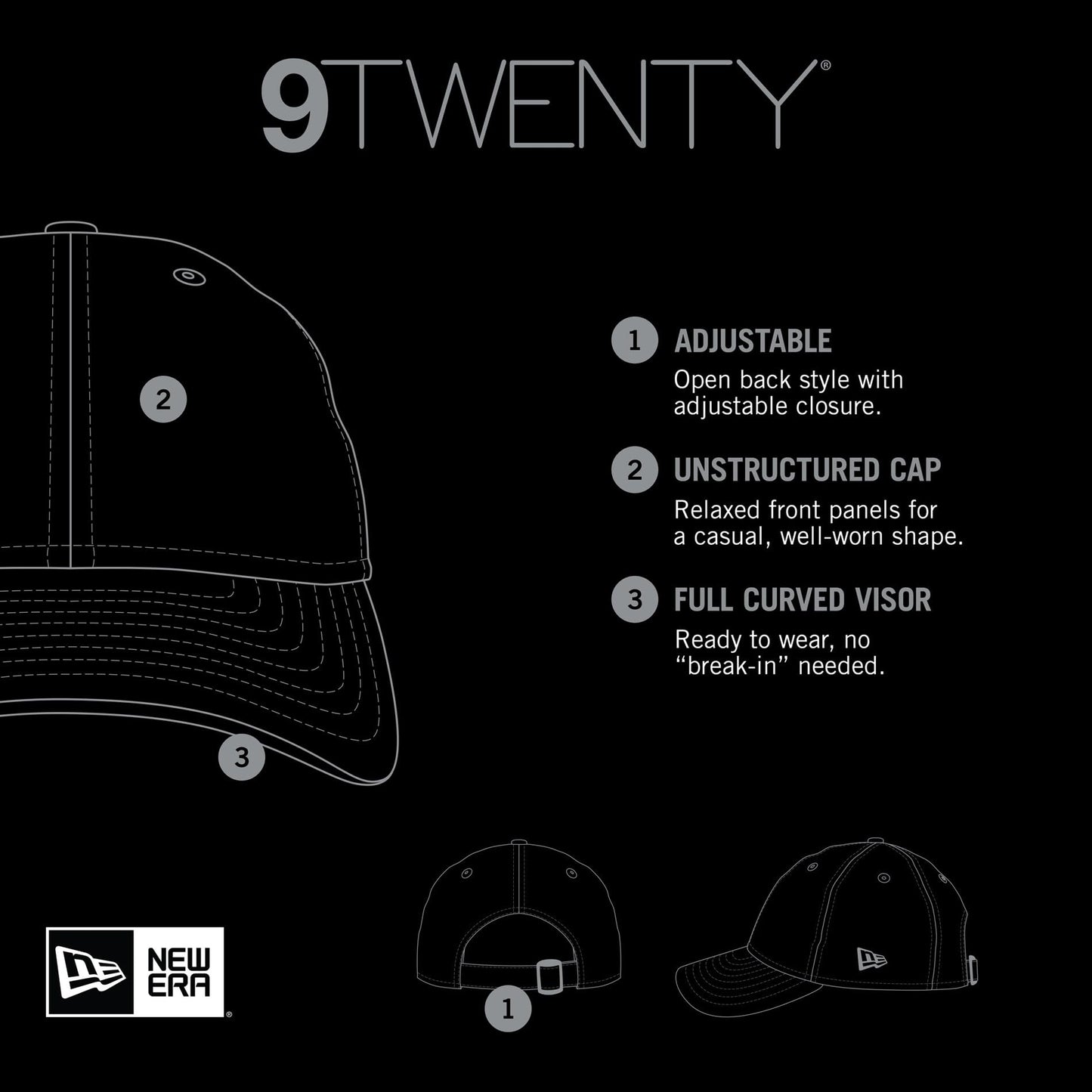 New Era NFL Core Classic 9TWENTY Team Color Adjustable Hat Cap