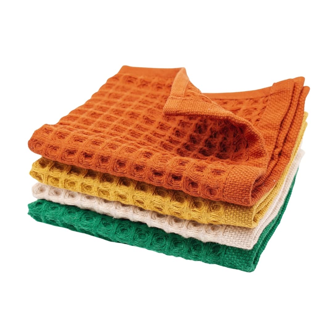 sea me at home Waffle Hand Towel – 100% Turkish Cotton, Quick-Dry, Soft and Absorbent Bathroom Towel (White)