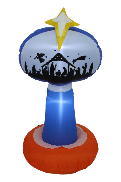 TRMESIA 8 Feet Jesus Birth Decoration Indoor Outdoor Inflatable Nativity Scene with LED Lights, Christmas Garden Lawn Decoration, Blow up Xmas Decor, Holiday Celebrations and Parties