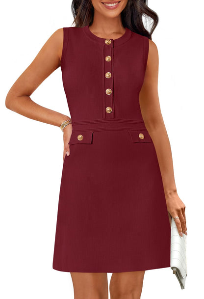 MEROKEETY Womens Summer Business Casual Mini Sweater Dress