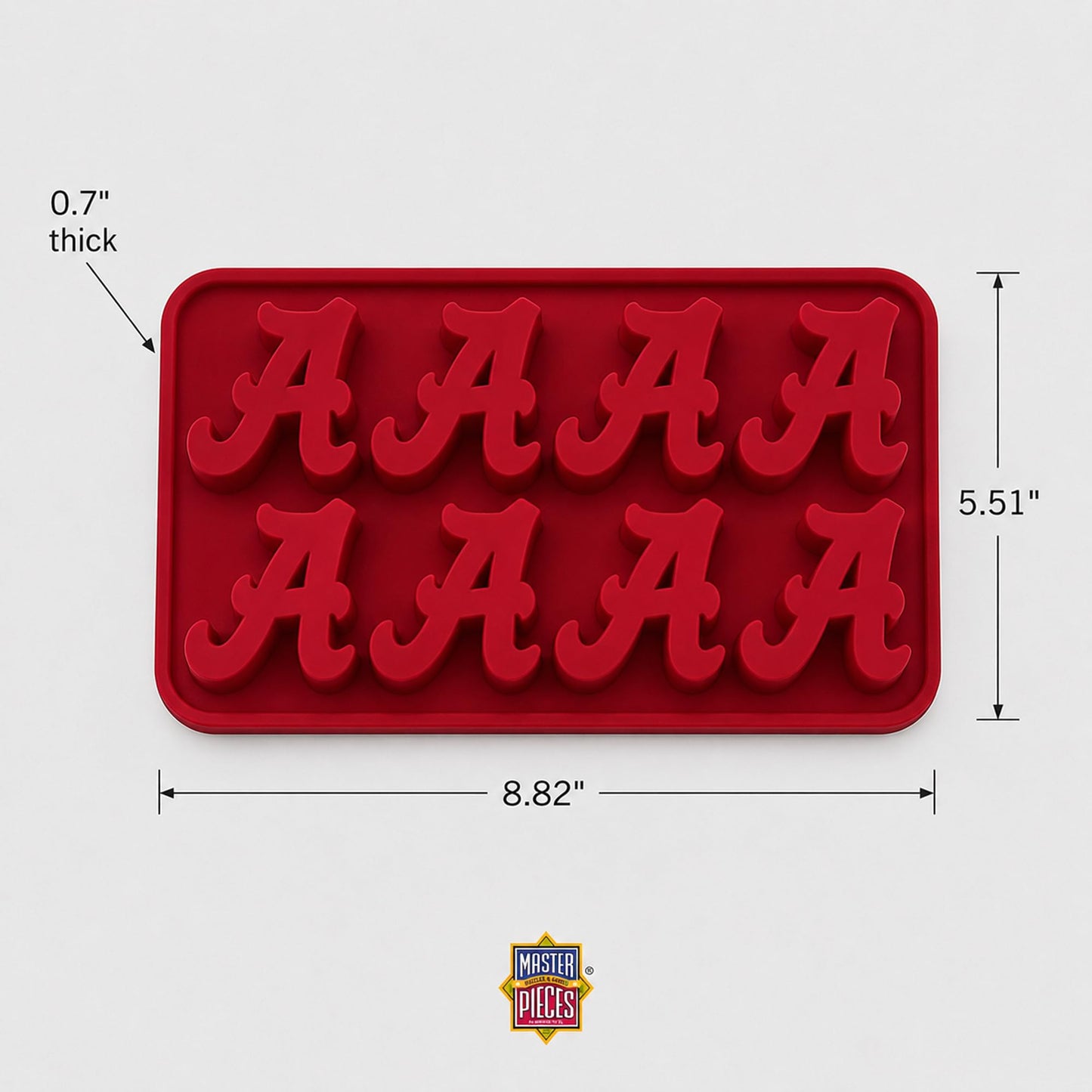 Masterpieces Fanpans Ncaa Alabama Crimson Tide Silicone Ice Cube Tray Set - Fun Alabama Merchandise, Dishwasher Safe