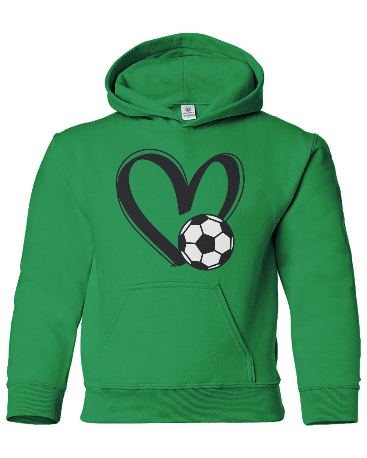 Threadrock Kids Soccer Love Heart Youth Pullover Hoodie Sweatshirt
