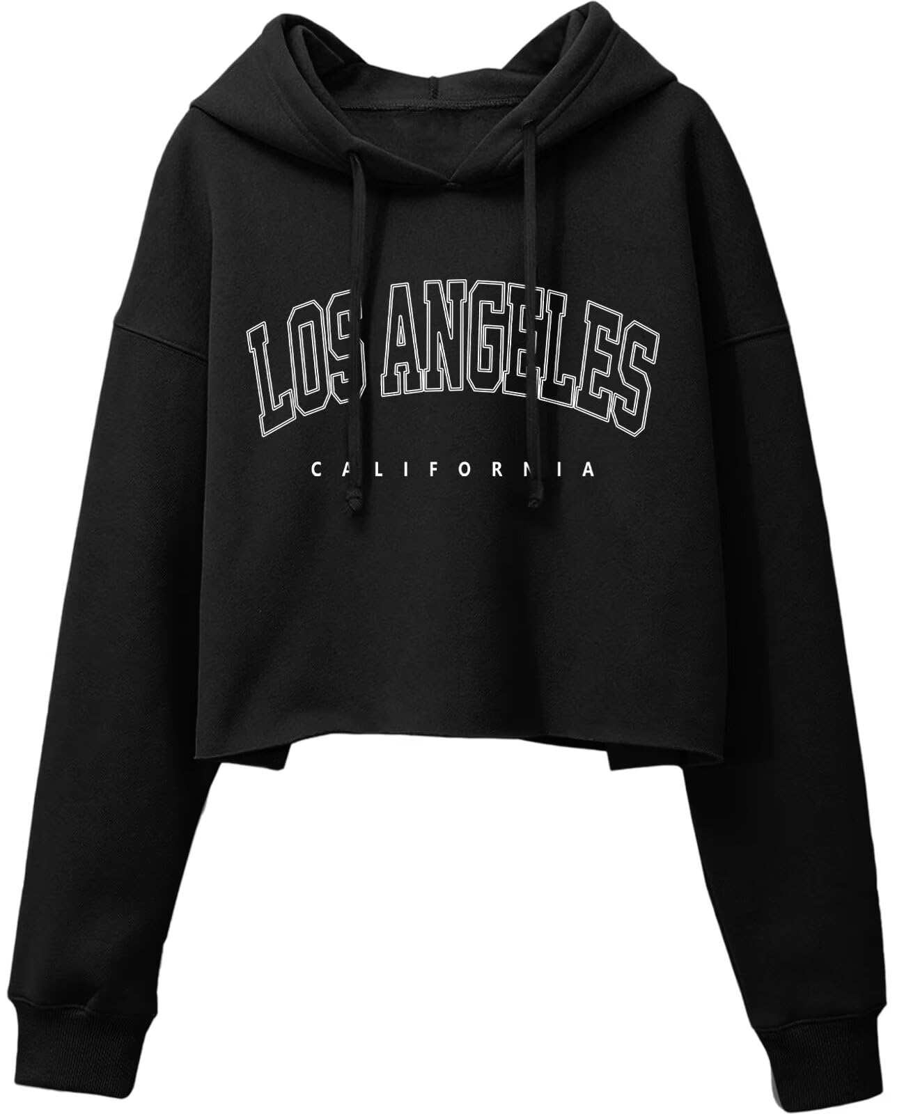 ORANDESIGNE Woman Graphic Print Cropped Hoodie Long Sleeve Fleece Pullover | 60% Cotton,Soft Fleece Fabric,Durable Letter Graphic Print,Drop Shoulder,Loose Fit,Easy Care,Going Out,Fall&Winter Casual