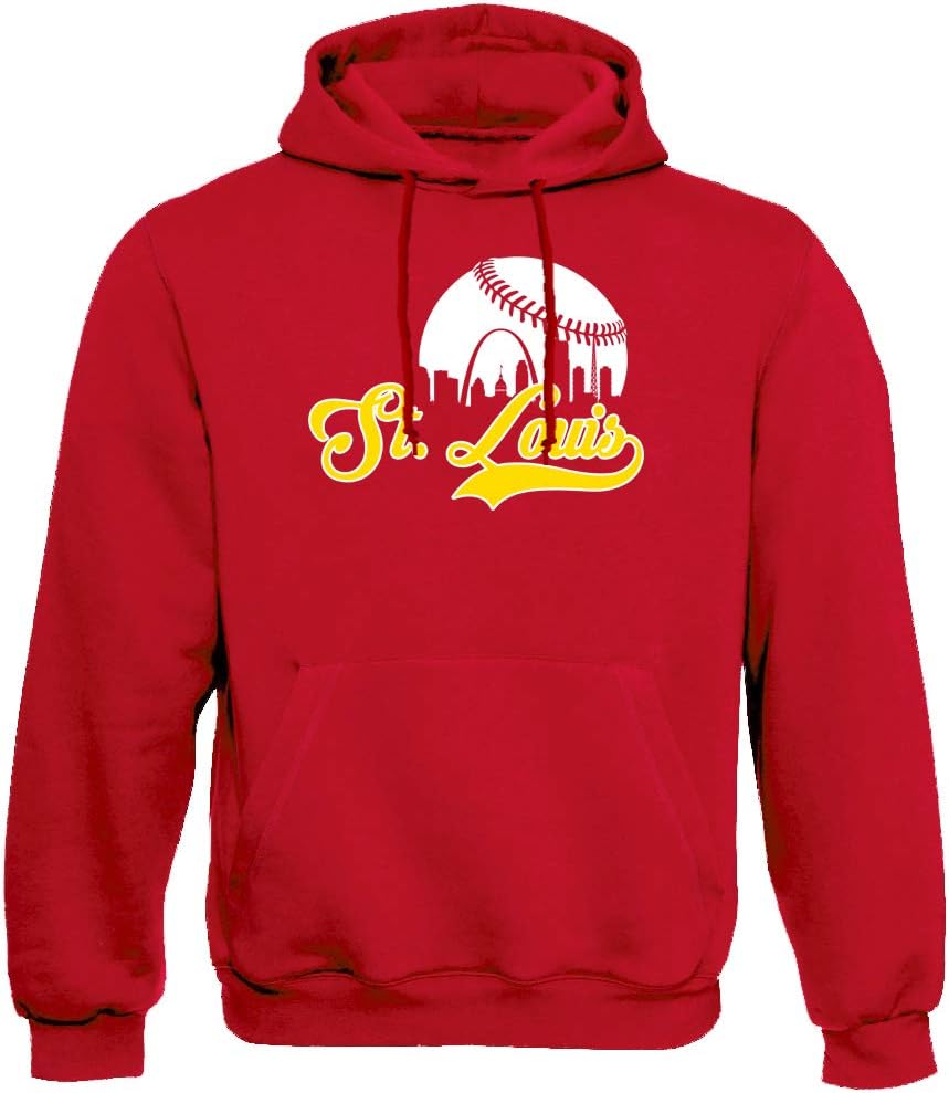 Xtreme Apparrel Cityscape Skyline Men's Hoodie Sweatshirt for Baseball Fans