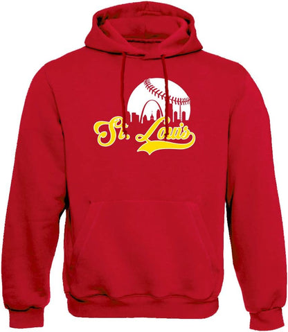 Xtreme Apparrel Cityscape Skyline Men's Hoodie Sweatshirt for Baseball Fans