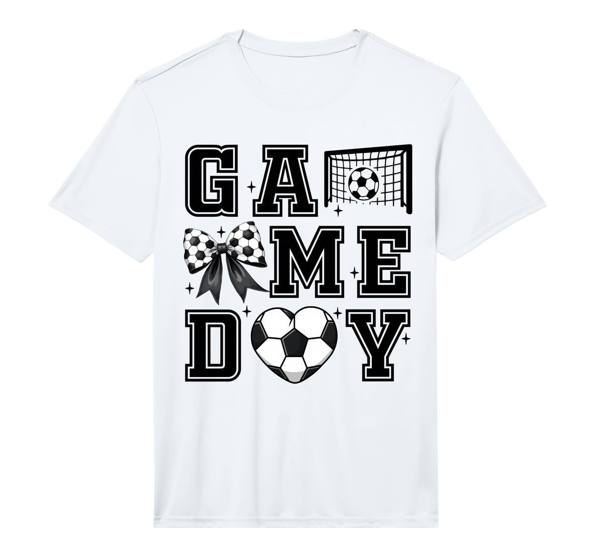 Soccer Coquette Bow Gameday Cheer Mom T-Shirt - Unique Graphic Unisex