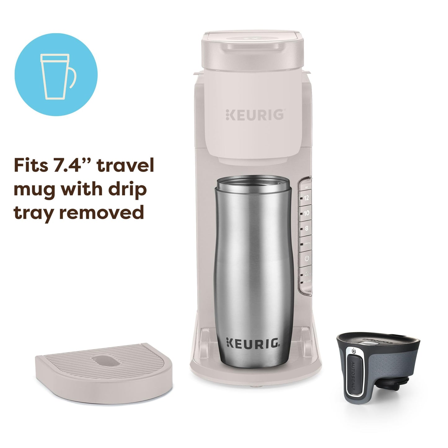 Keurig K-Express Single Serve K-Cup Pod Coffee Maker, 3 Brew Sizes, Strong Button Feature, 42oz Removable Reservoir, Island Berry