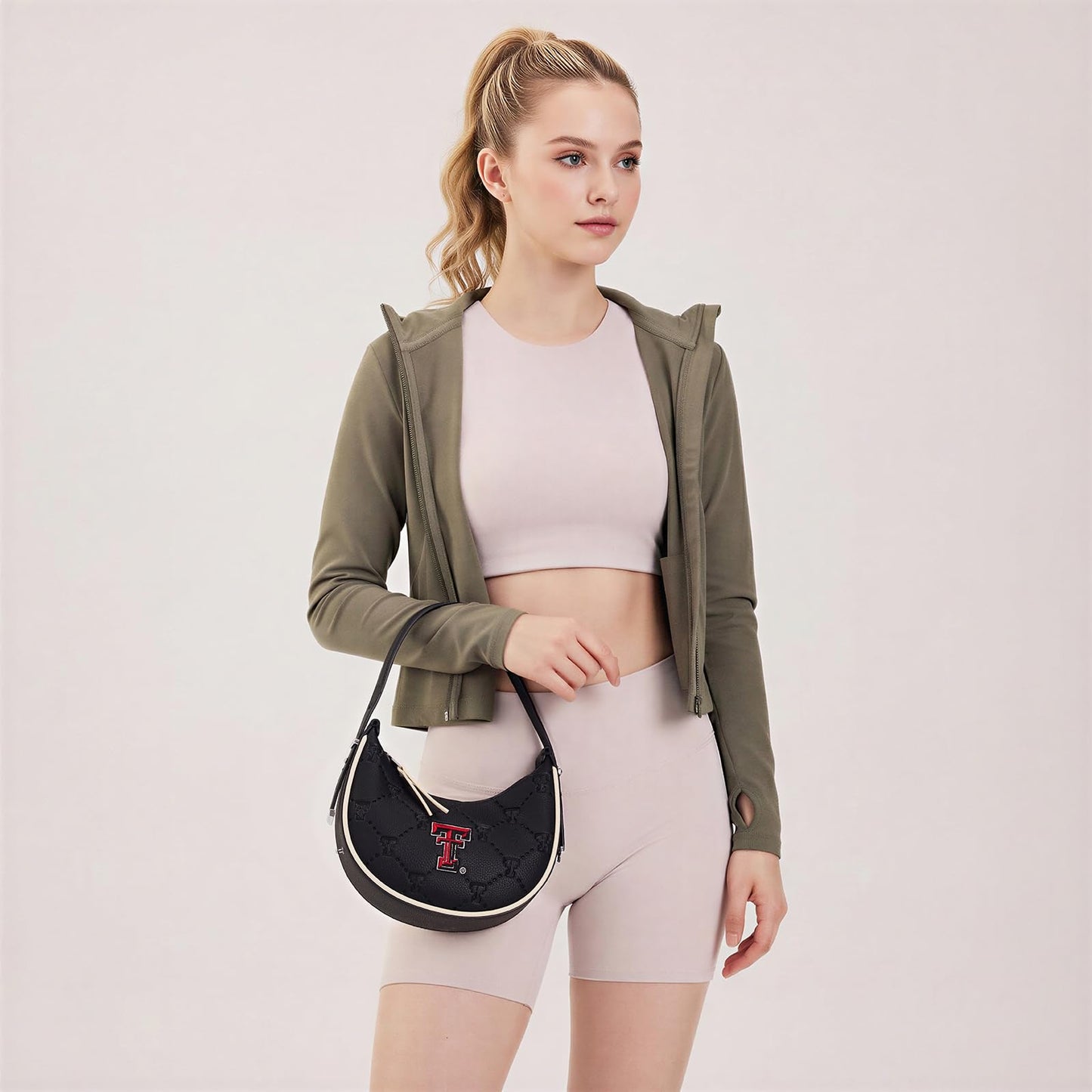 NCAA Crescent Shoulder Bag for Women, Half Moon Clutch Purses for Birthday/Graduation Gifts