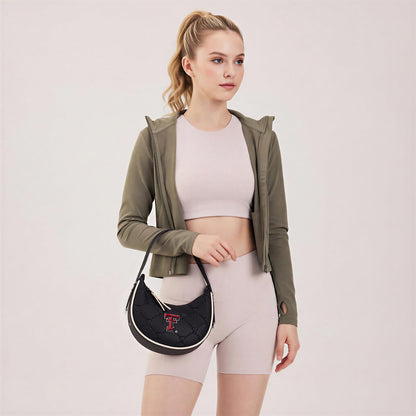 NCAA Crescent Shoulder Bag for Women, Half Moon Clutch Purses for Birthday/Graduation Gifts