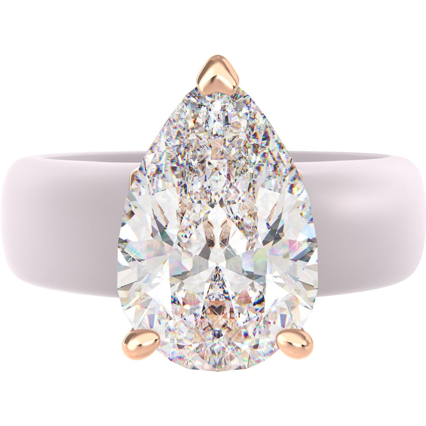 Rinfit Silicone Ring with Stone - Pear Cut Cubic Zirconia Solitaire Engagement Ring for Women - Rubber Wedding Bands - Patent Pending