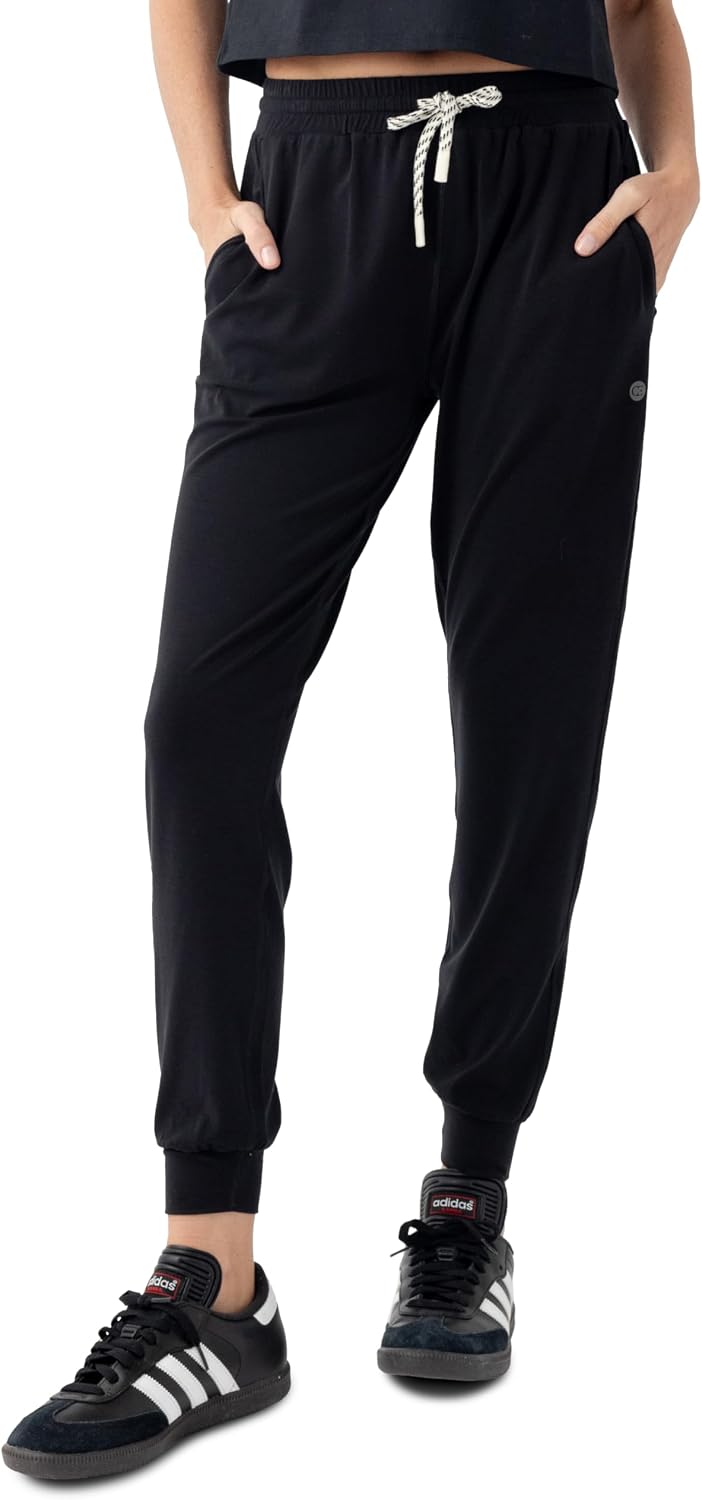 Cozy Earth Women's Studio Jogger Pants, Mid-Rise Lightweight Casual Joggers