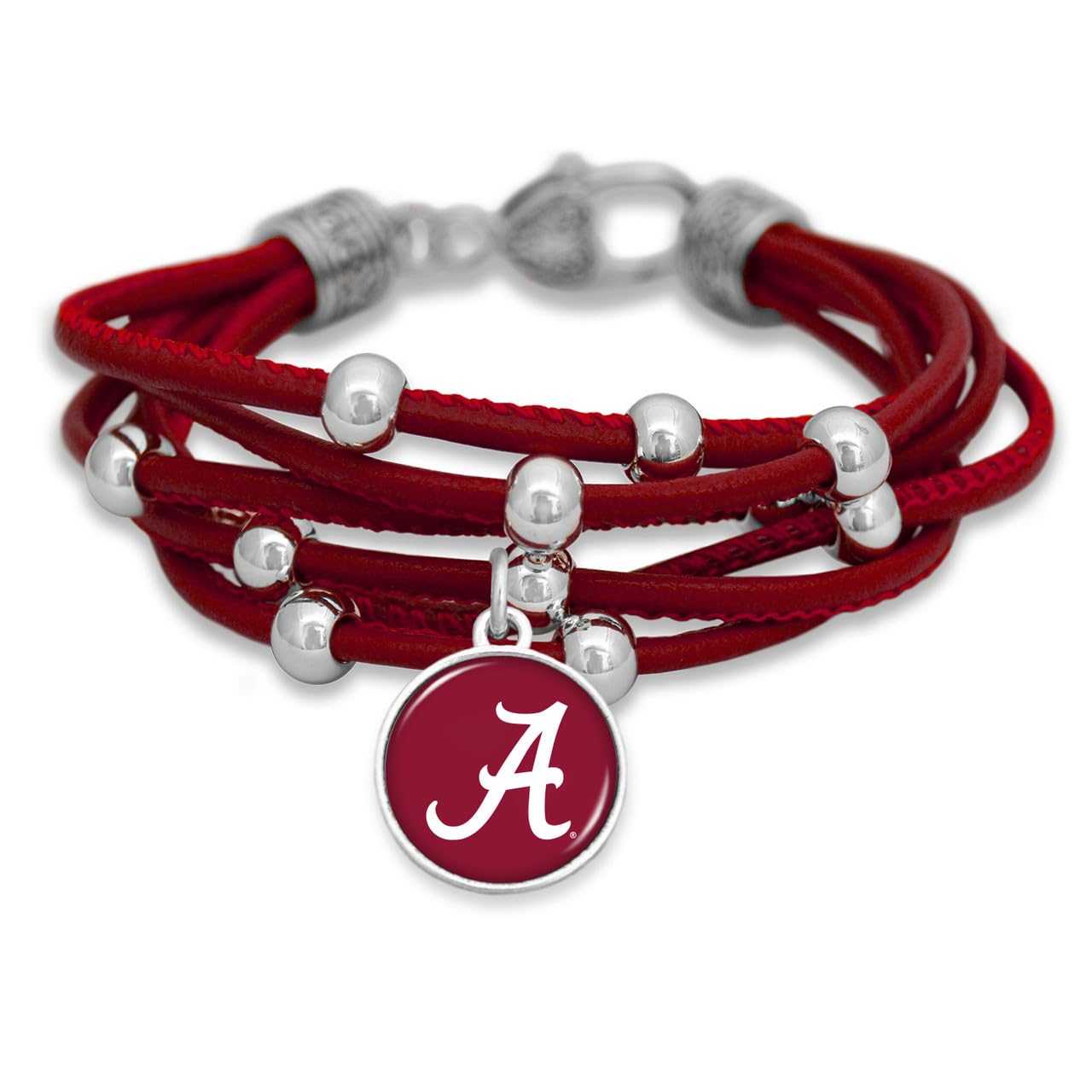 FTH Leather Cord Bracelet Silver Beads 7.5 Inch Officially Licensed