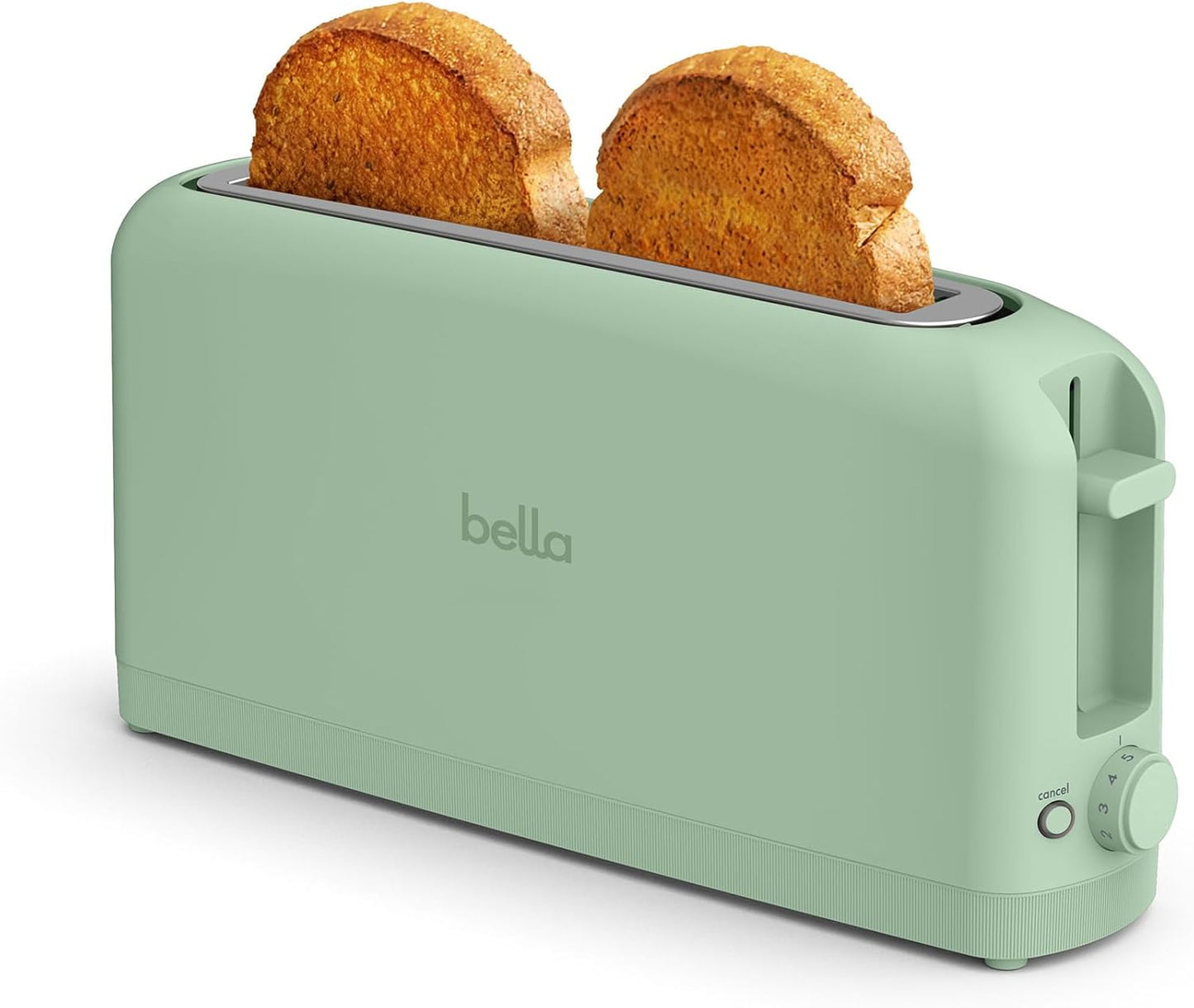 bella 2 Slice Slim Toaster, Fits-anywhere™ Kitchenware, 6 Setting Shade Control with Reheat & Cancel Buttons, Fits sourdough, 10” Long Slot, Anti Jam & Auto Shutoff, 900 Watt, Blossom