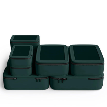 NOBL Travel Compression Packing Cubes Set of 6 Luggage Organizers, Hot Pink