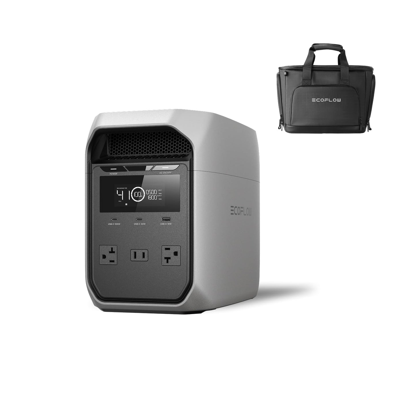 EF ECOFLOW Portable Power Station DELTA 3 Classic, 1024Wh LiFePO4 Battery, 1800W AC/100W USB-C Output, 1 Hr Fast Charge, Solar Generator for Home Backup, Camping & RVs (Solar Panel Optional)