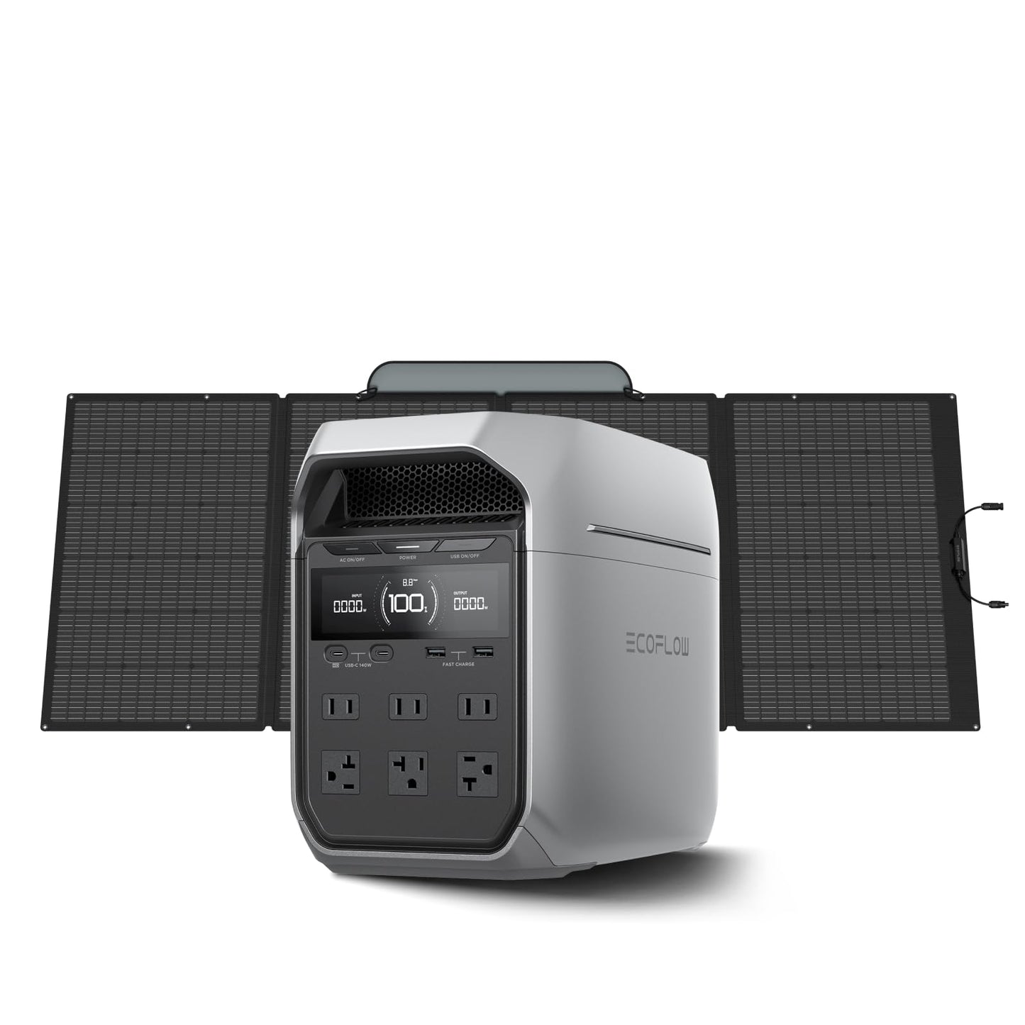 EF ECOFLOW Portable Power Station DELTA 3 Classic, 1024Wh LiFePO4 Battery, 1800W AC/100W USB-C Output, 1 Hr Fast Charge, Solar Generator for Home Backup, Camping & RVs (Solar Panel Optional)