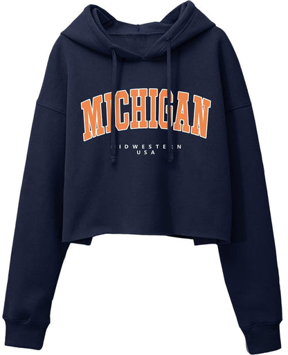 ORANDESIGNE Woman Graphic Print Cropped Hoodie Long Sleeve Fleece Pullover | 60% Cotton,Soft Fleece Fabric,Durable Letter Graphic Print,Drop Shoulder,Loose Fit,Easy Care,Going Out,Fall&Winter Casual
