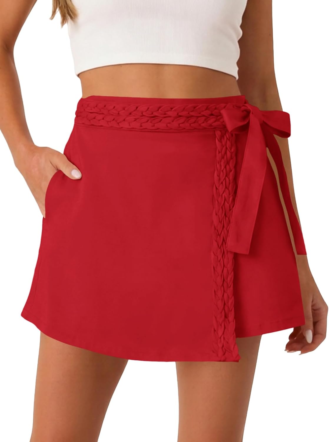 Tankaneo Womens Wrap Mini Skirt Skort
