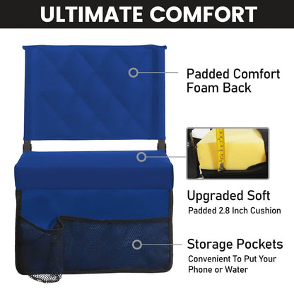 Sheenive Stadium Seats with Back Support, Padded Bleacher Seat Cushion