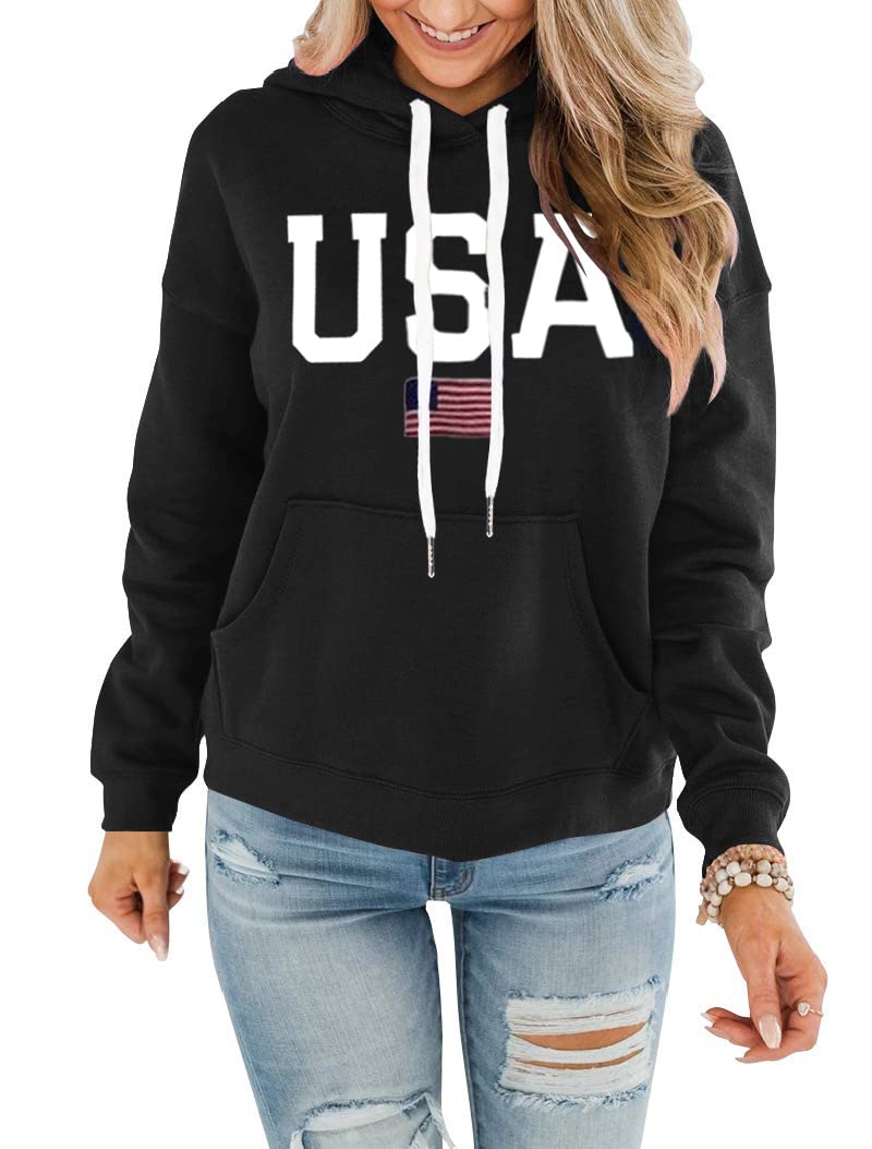 REVETRO Womens Sweatshirt USA Flag