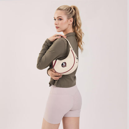 NCAA Crescent Shoulder Bag for Women, Half Moon Clutch Purses for Birthday/Graduation Gifts