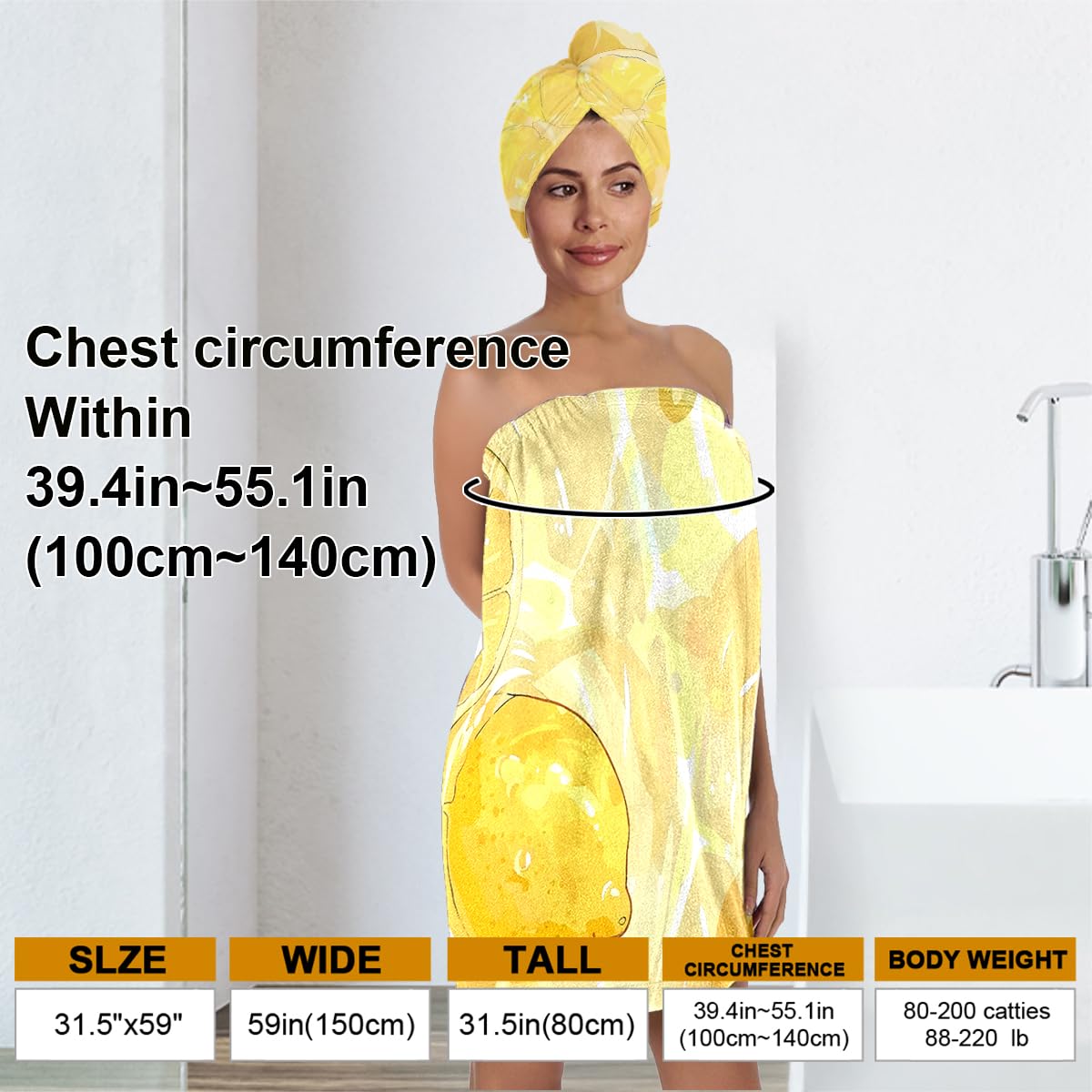 Strawberry Print Bath Wrap and Hair Drying Towel Set – Microfiber Quick Dry Shower Body Wrap for Women, Absorbent Spa Skirt with Elastic Band and Cute Bow Design (Strawberry 1)