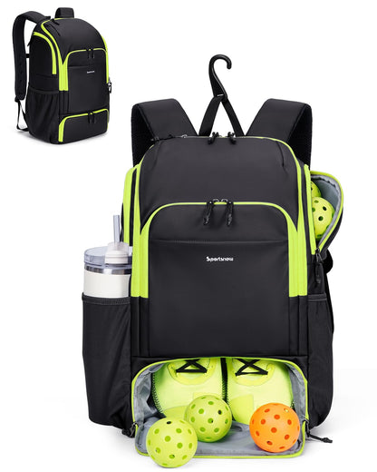 sportsnew Waterproof Pickleball Bag Men Women W/Shoe Compartment Fence Hook