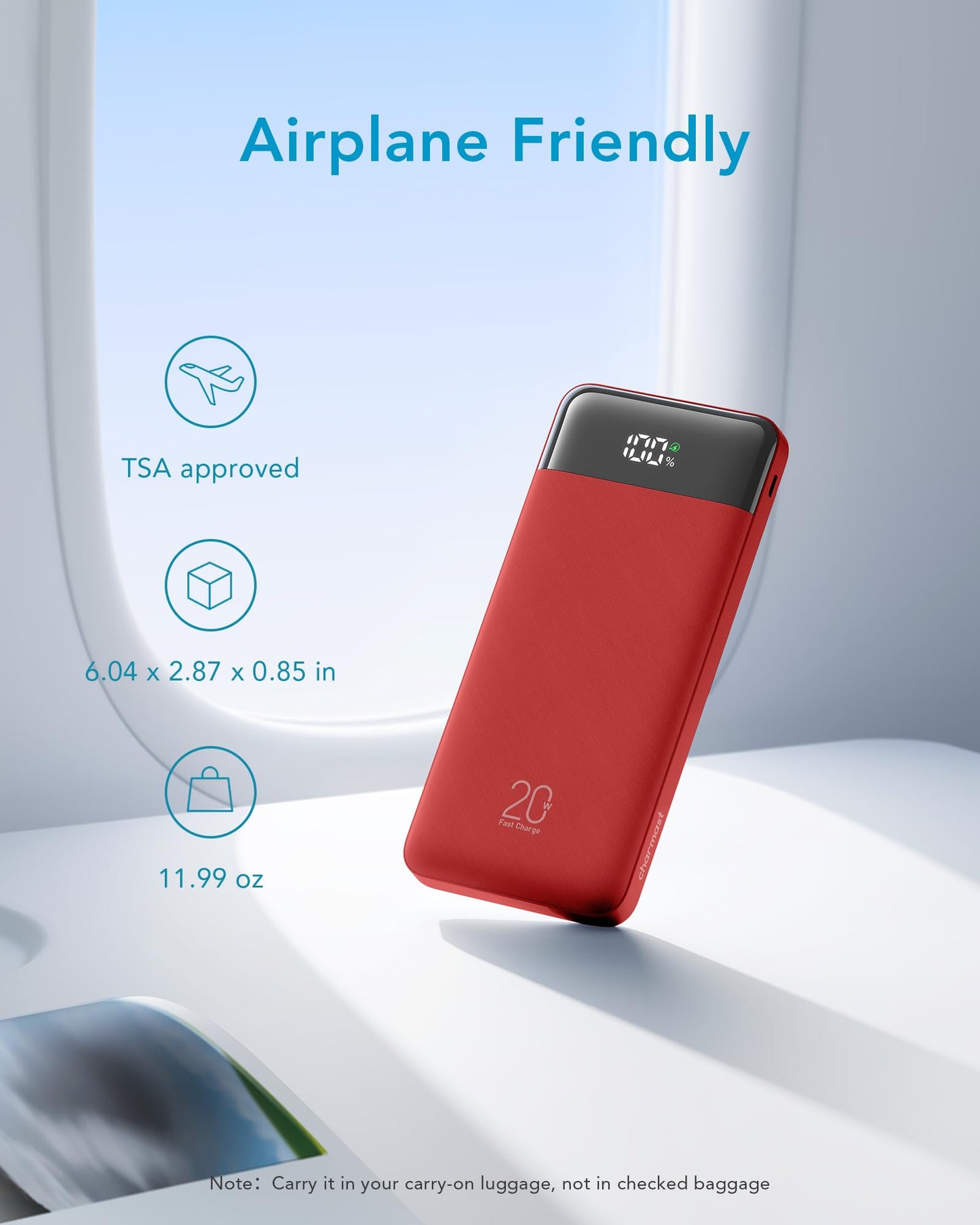charmast Portable Charger Built-in Cables, 20000mAh Power Bank 6-Output