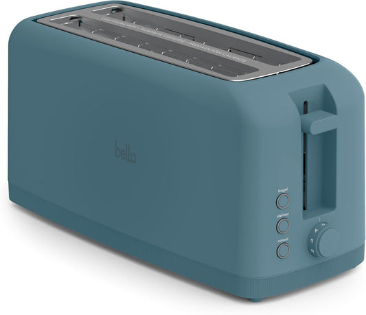 bella 2 Slice Slim Toaster, Fits-anywhere™ Kitchenware, 6 Setting Shade Control with Reheat & Cancel Buttons, Fits sourdough, 10” Long Slot, Anti Jam & Auto Shutoff, 900 Watt, Blossom
