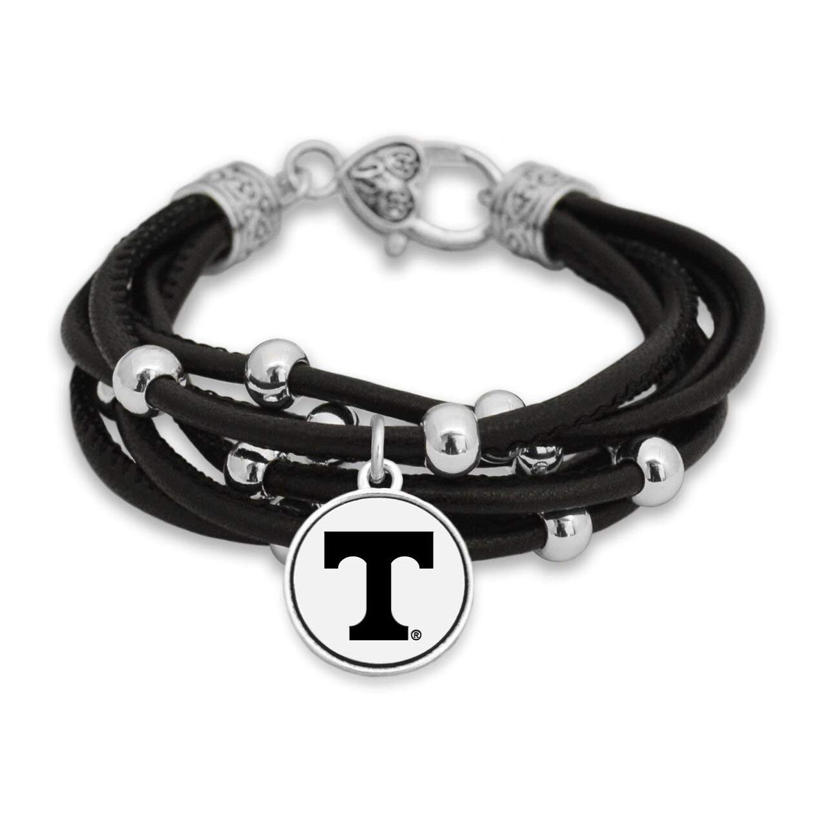 FTH Leather Cord Bracelet Silver Beads 7.5 Inch Officially Licensed