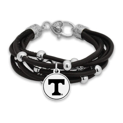 FTH Leather Cord Bracelet Silver Beads 7.5 Inch Officially Licensed