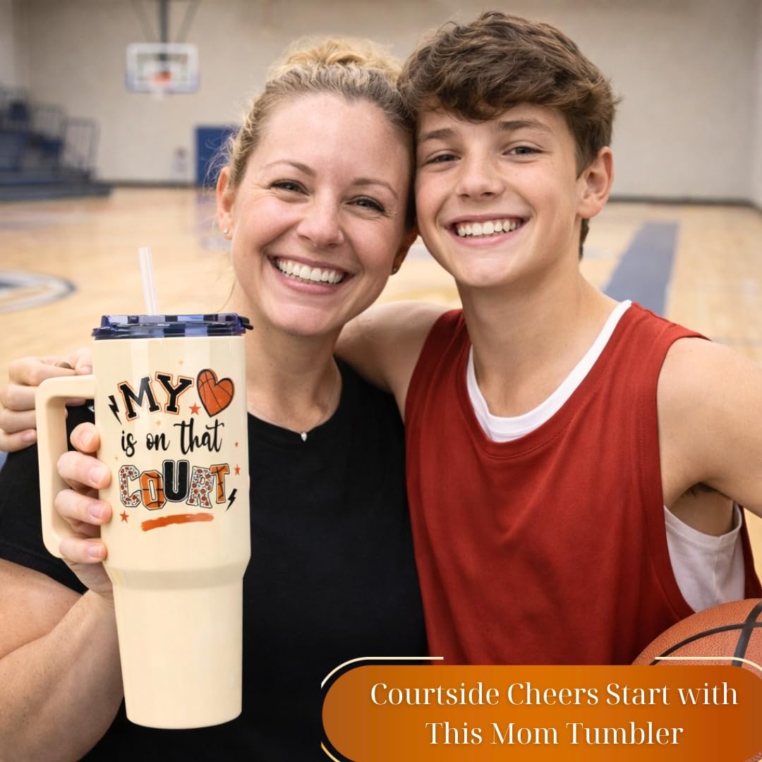 Baseball Mom Gifts - Perfect for Moms from Kids, Friends - Birthday & Christmas - 40oz Tumbler with Handle