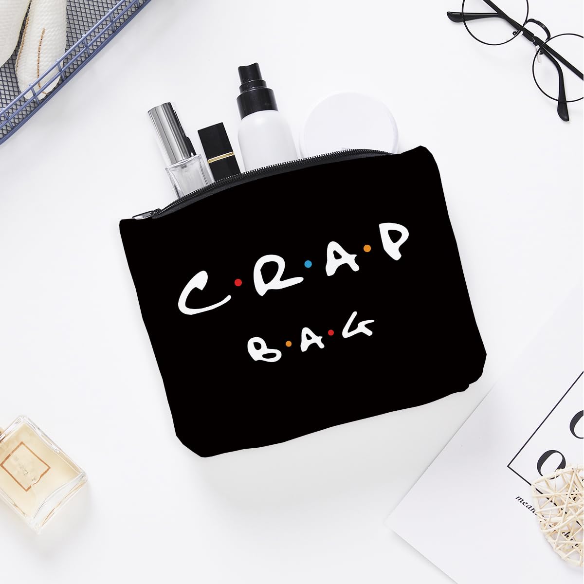 Funny gift Friend makeup bag, Best friend Cosmetic Bag, Friends Theme Natural Reusable Eco-Friendly Makeup Bag Gifts, for Women Men Best Friends Birthday Christmas Gift