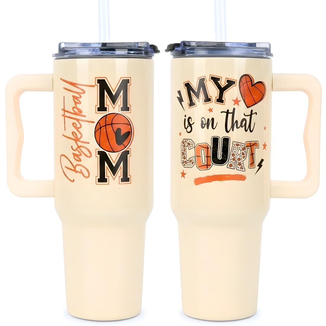 Baseball Mom Gifts - Perfect for Moms from Kids, Friends - Birthday & Christmas - 40oz Tumbler with Handle