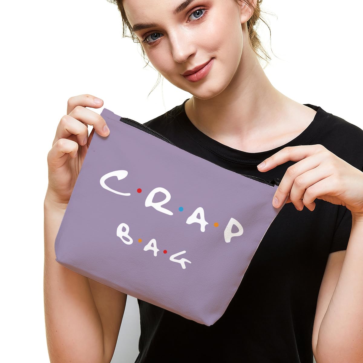 Funny gift Friend makeup bag, Best friend Cosmetic Bag, Friends Theme Natural Reusable Eco-Friendly Makeup Bag Gifts, for Women Men Best Friends Birthday Christmas Gift