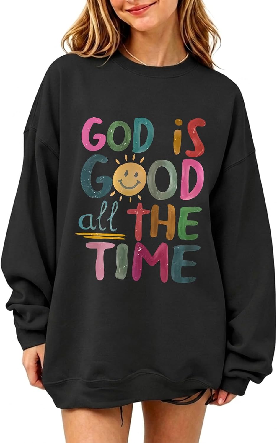BeWithYou Christian Sweatshirts for Women -God is Good