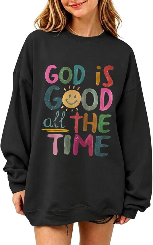 BeWithYou Christian Sweatshirts for Women -God is Good