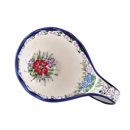 ALMA Handpainted Microwavable Soup Bowl with Loop Handle 18.6oz, Cereal Bowl With Handle Great for Berry, Fruits, Chili, Stew, Ice cream,Floral Soup Mug for Women