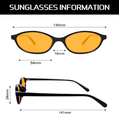 GUVIVI Retro Oval Sunglasses for Women