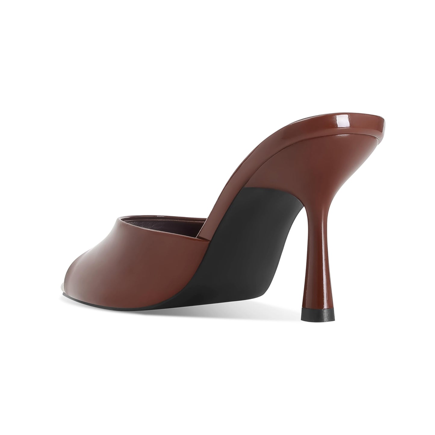 High Heel Mules - Pointed Open Toe Slip On